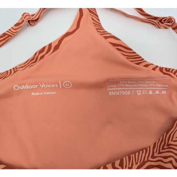 Outdoor Voices Orange Zebra Print Exercise Dress/Shorts XL Pickleball Hiking - Picture 6 of 10